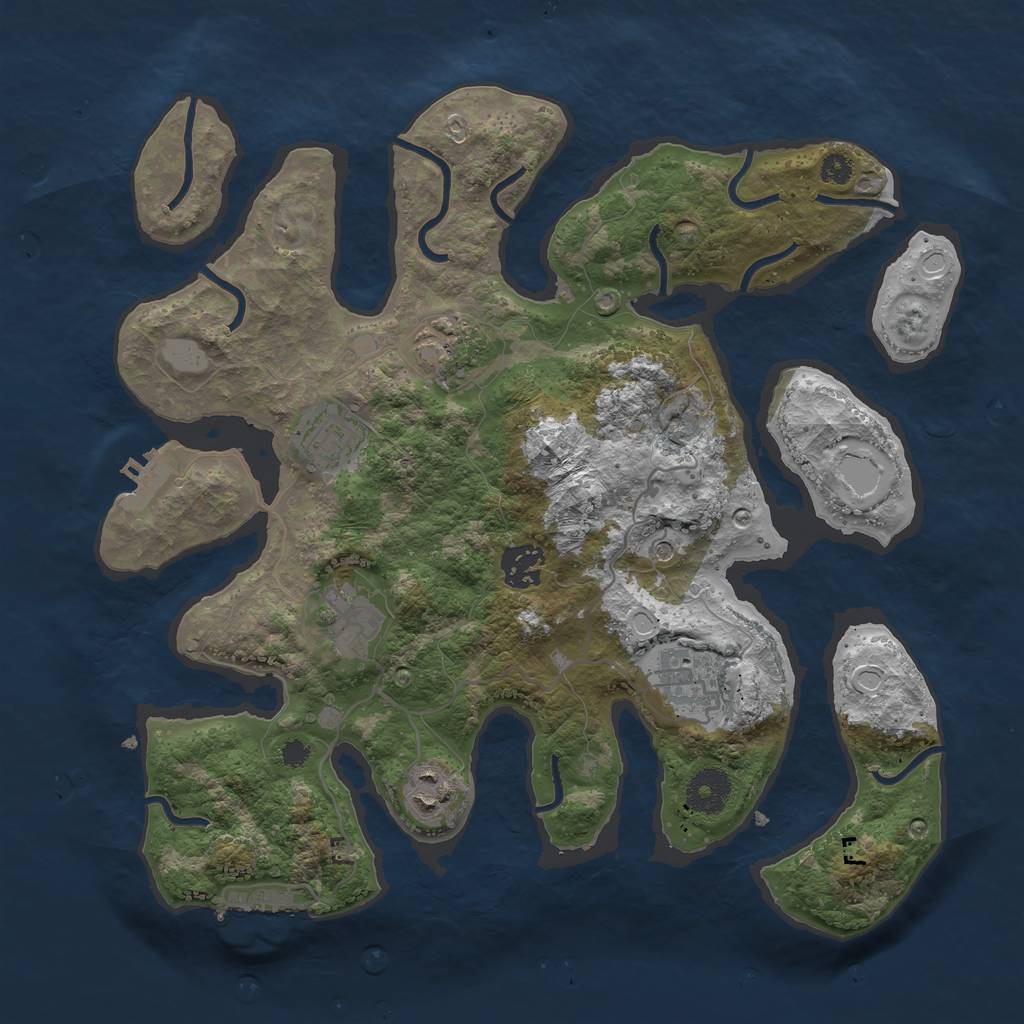 Rust Map: Procedural Map, Size: 3400, Seed: 20052019, 14 Monuments