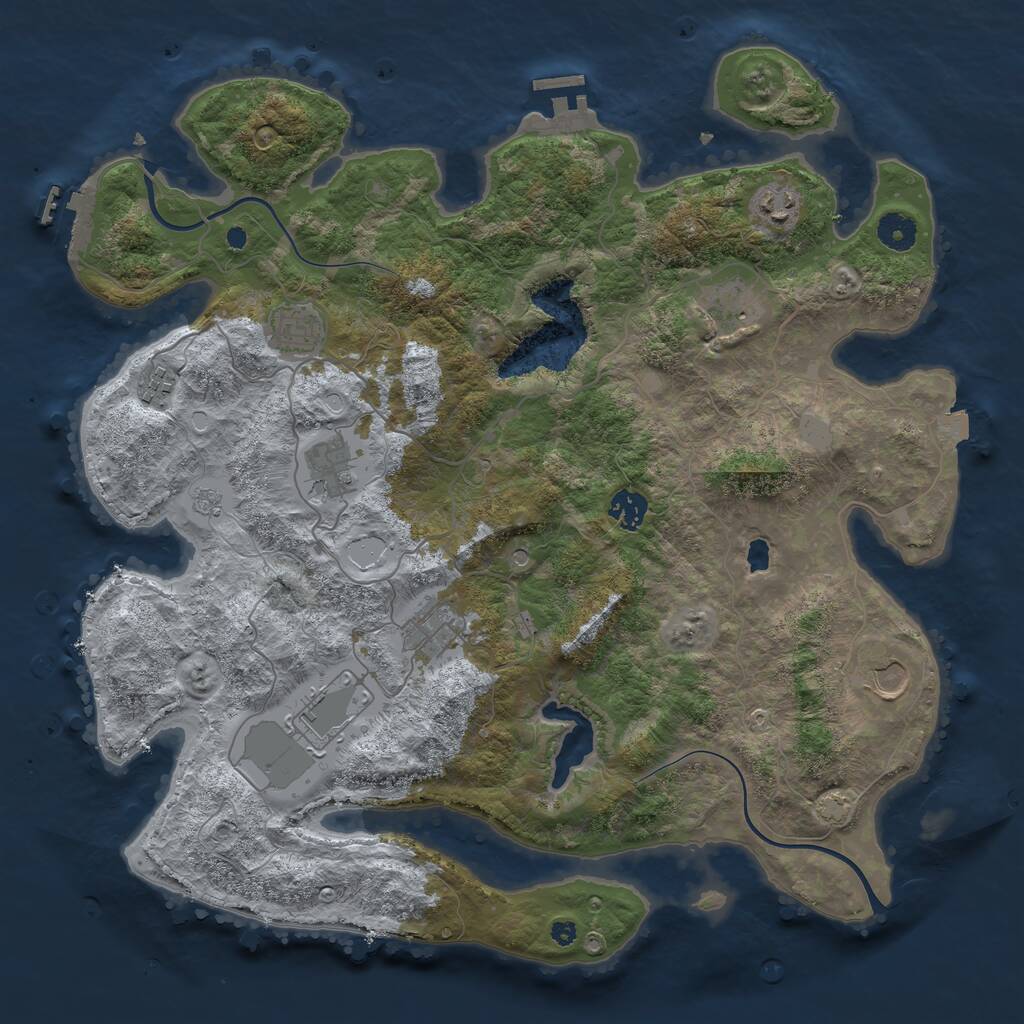 Rust Map: Procedural Map, Size: 4000, Seed: 617917, 15 Monuments
