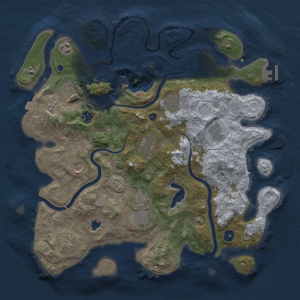 Rust Map: Procedural Map, Size: 4000, Seed: 831462, 15 Monuments