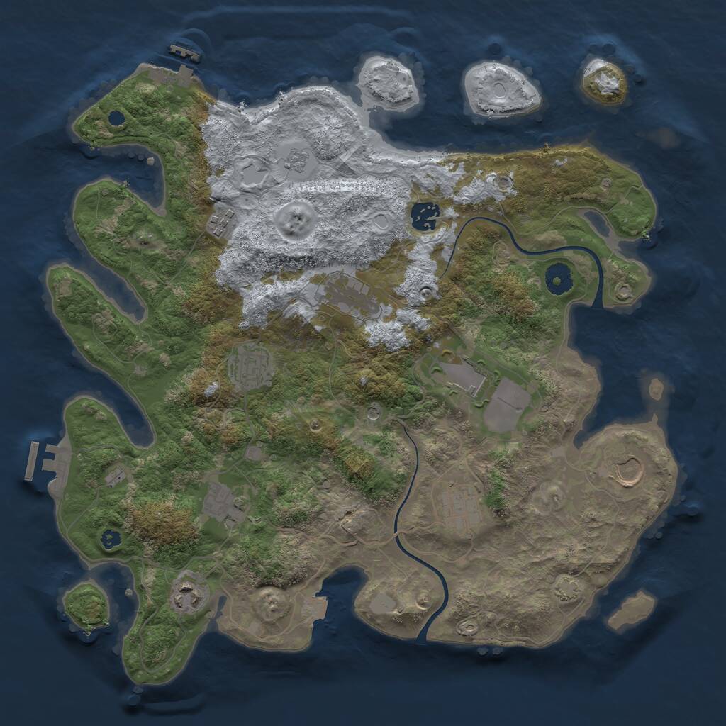 Rust Map: Procedural Map, Size: 3700, Seed: 22812, 15 Monuments