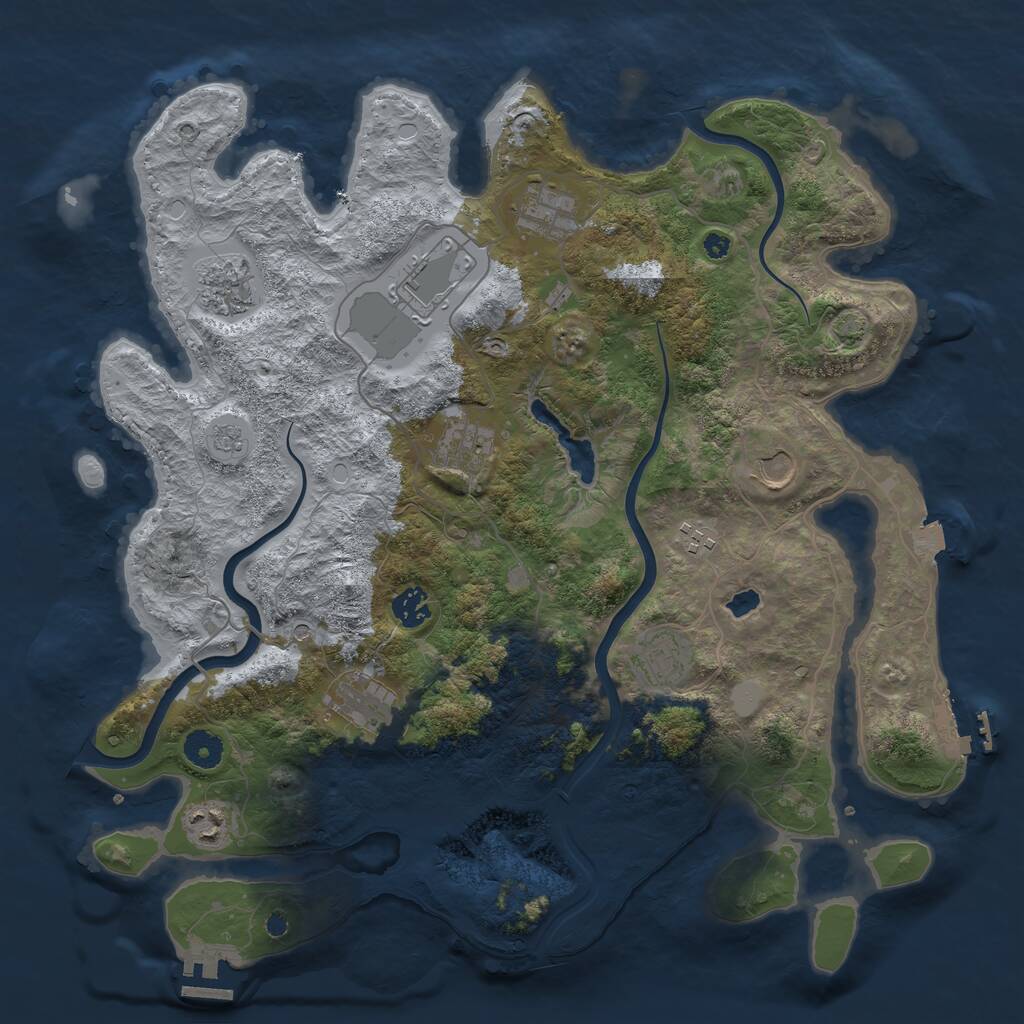 Rust Map: Procedural Map, Size: 4000, Seed: 997067, 16 Monuments