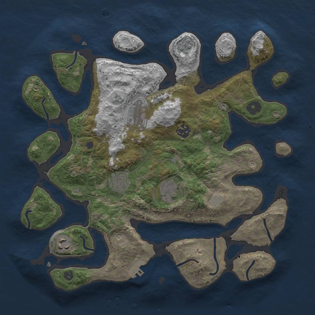 Rust Map: Procedural Map, Size: 3400, Seed: 20190520, 13 Monuments