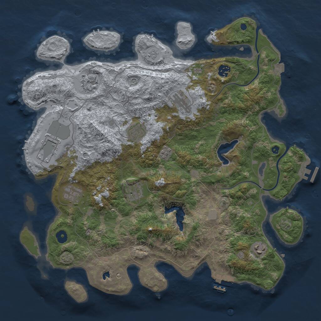 Rust Map: Procedural Map, Size: 4000, Seed: 895026, 15 Monuments