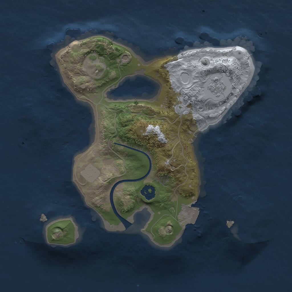 Rust Map: Procedural Map, Size: 2000, Seed: 2039, 2 Monuments