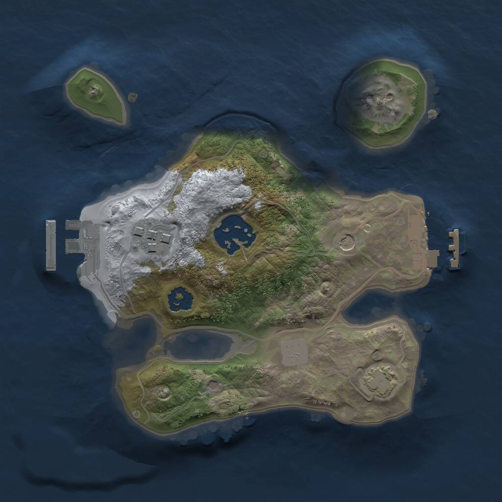 Rust Map: Procedural Map, Size: 2000, Seed: 2037, 7 Monuments