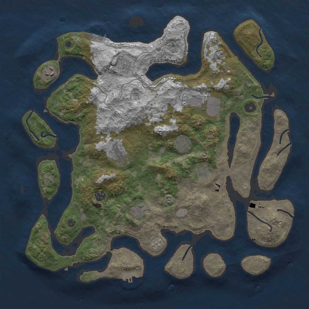 Rust Map: Procedural Map, Size: 4250, Seed: 3458138, 17 Monuments