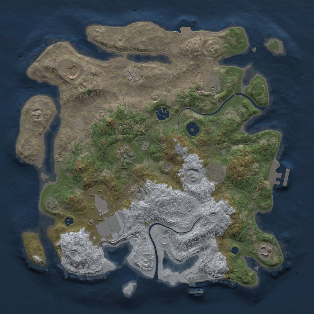 Rust Map: Procedural Map, Size: 3550, Seed: 241550, 14 Monuments