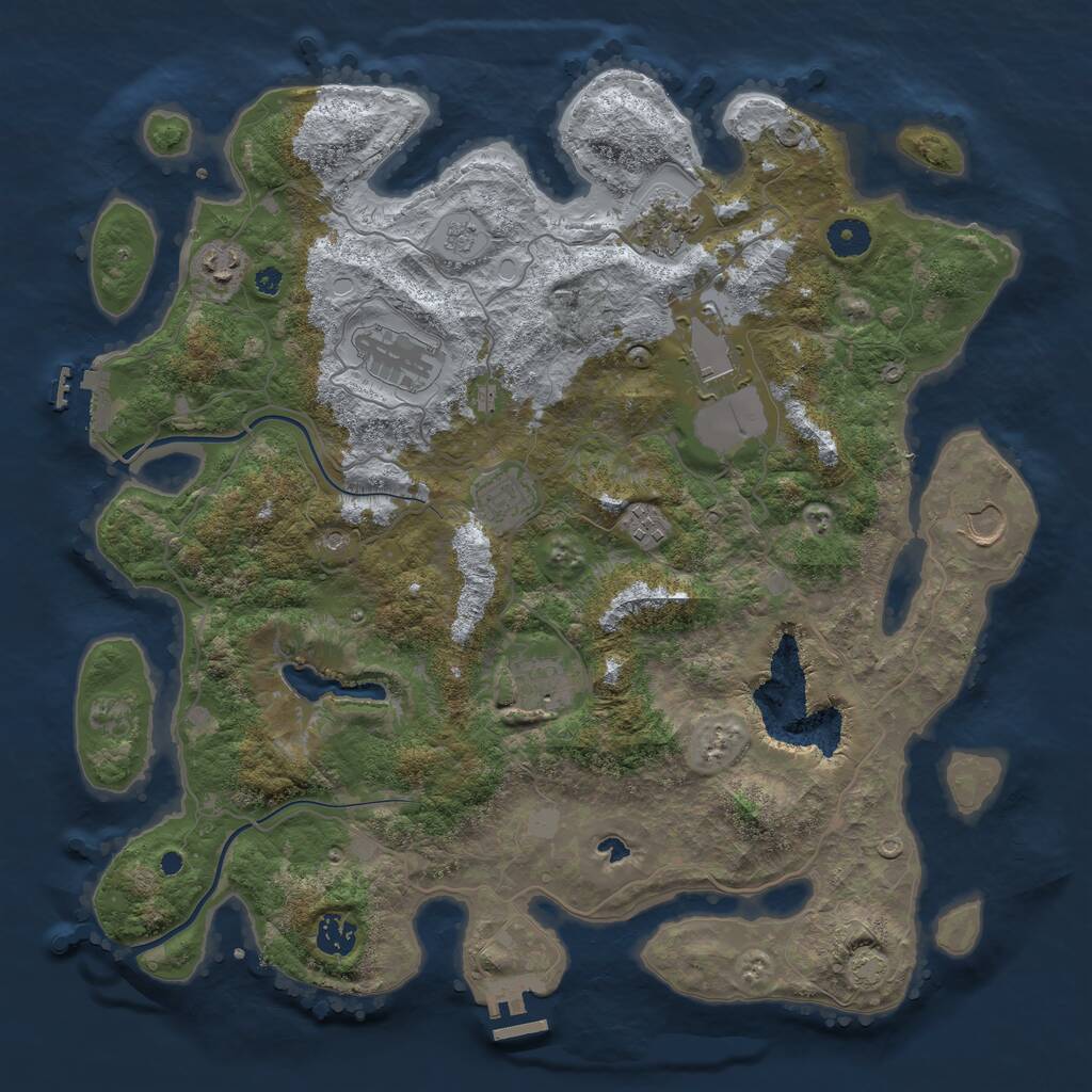 Rust Map: Procedural Map, Size: 4000, Seed: 317379, 15 Monuments