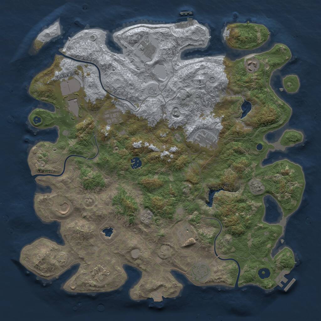 Rust Map: Procedural Map, Size: 4200, Seed: 1234579, 17 Monuments