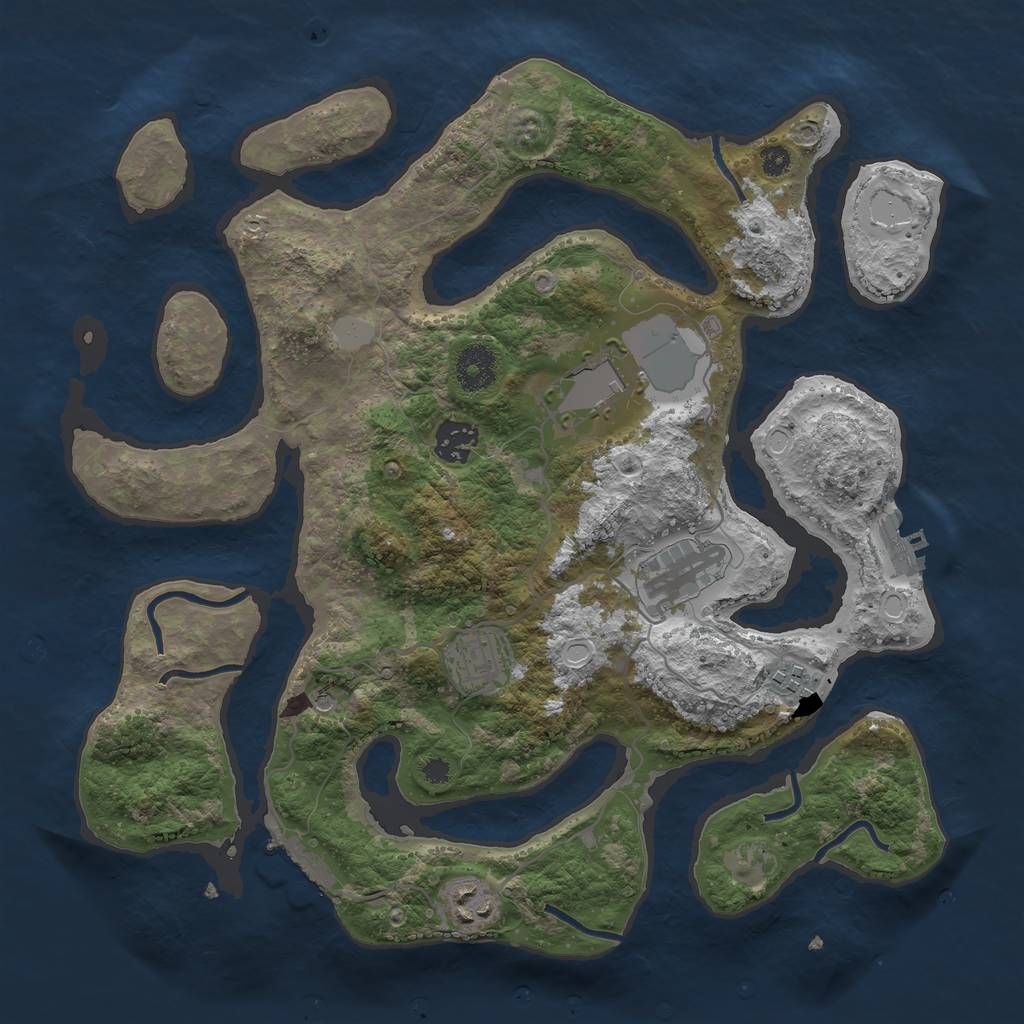 Rust Map: Procedural Map, Size: 3500, Seed: 1721276544, 14 Monuments