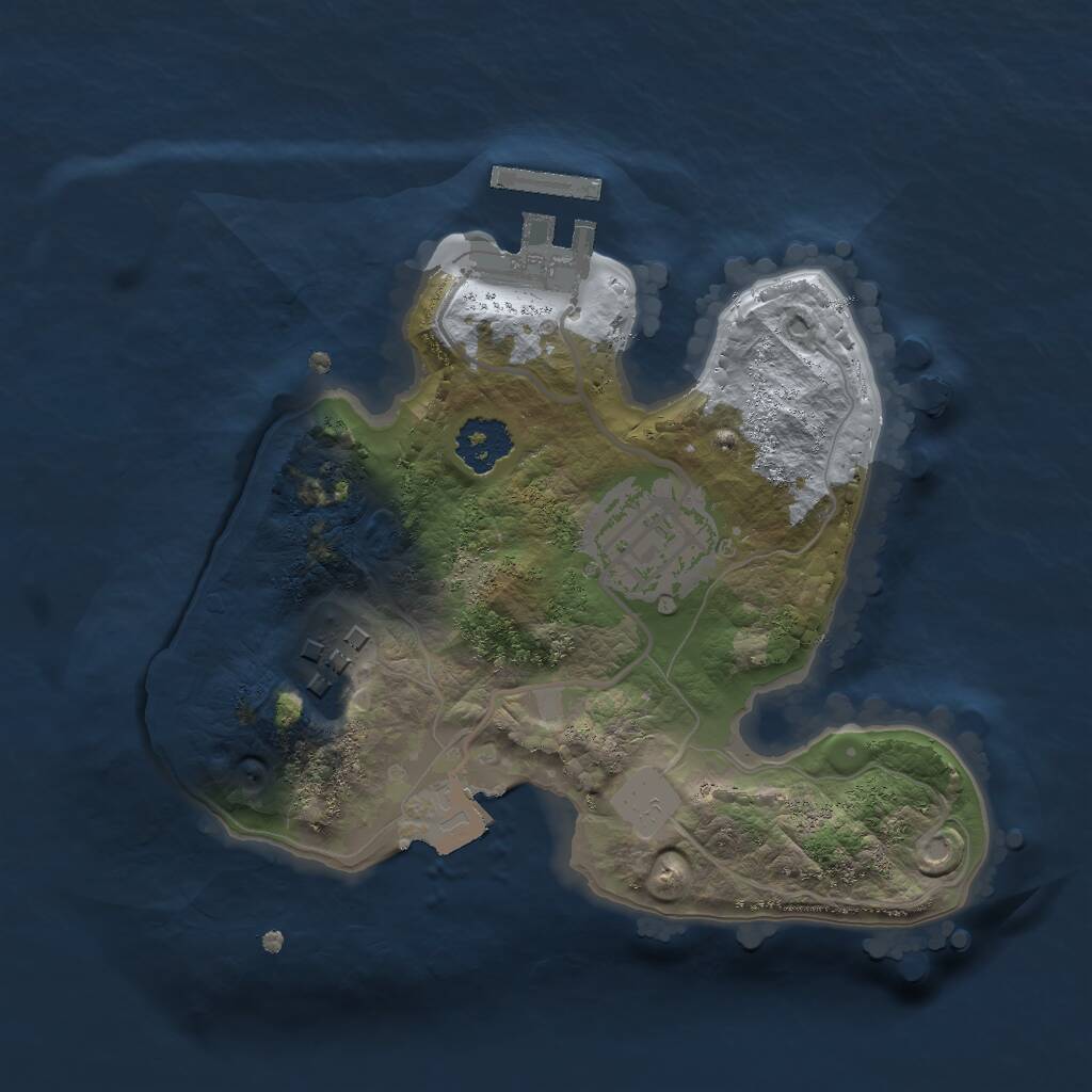 Rust Map: Procedural Map, Size: 2000, Seed: 2034, 4 Monuments