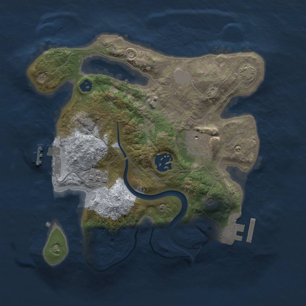 Rust Map: Procedural Map, Size: 2500, Seed: 323203917, 8 Monuments