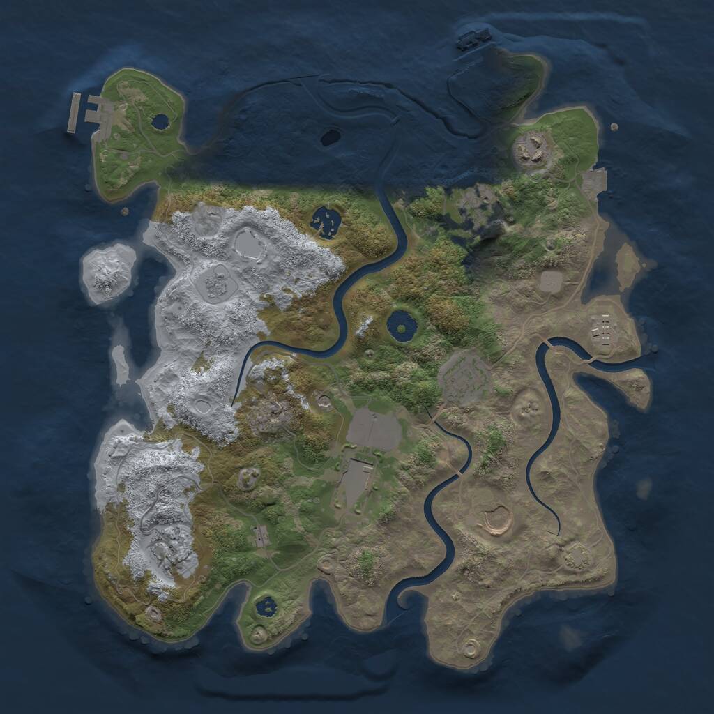 Rust Map: Procedural Map, Size: 3550, Seed: 197458, 14 Monuments