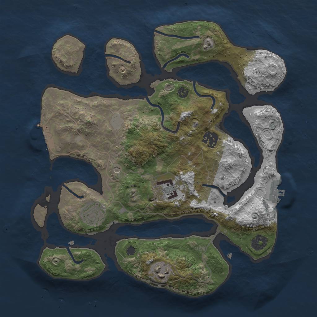 Rust Map: Procedural Map, Size: 3000, Seed: 42844494, 12 Monuments