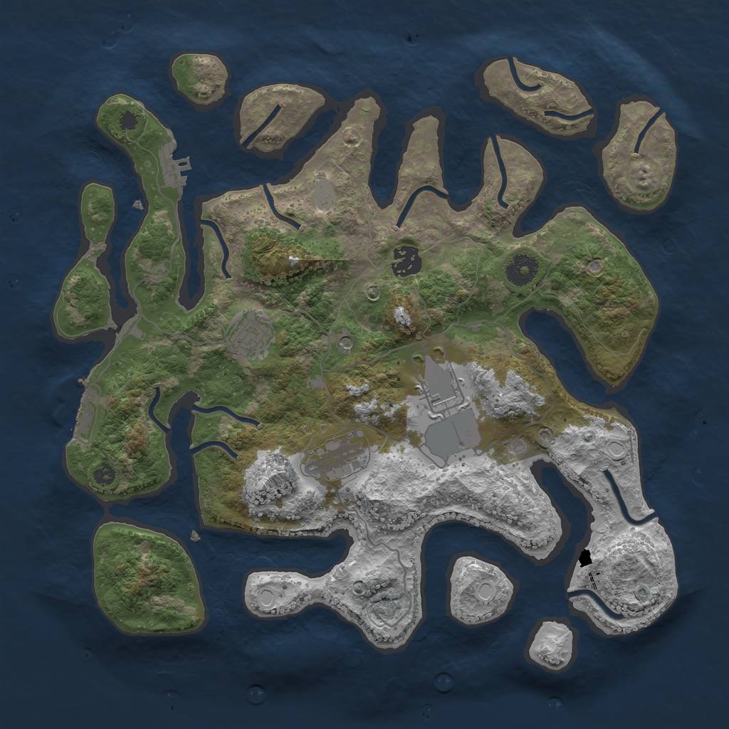 Rust Map: Procedural Map, Size: 3500, Seed: 8882, 12 Monuments
