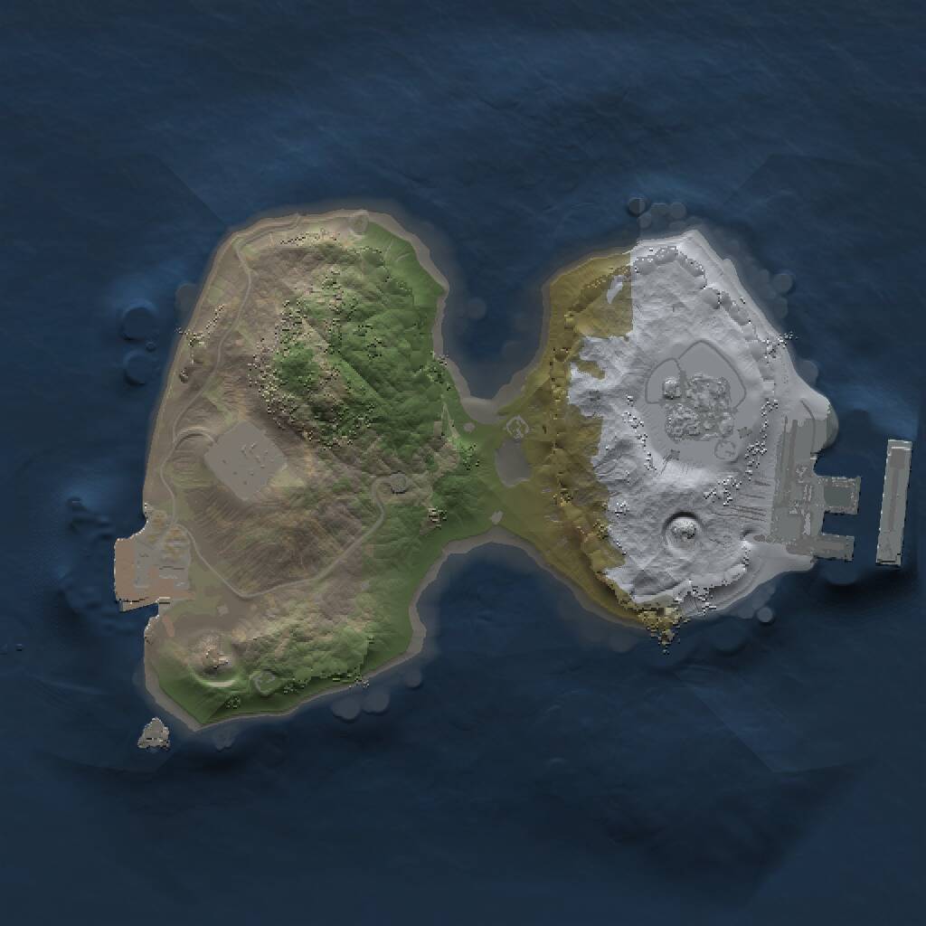 Rust Map: Procedural Map, Size: 1500, Seed: 2030, 3 Monuments