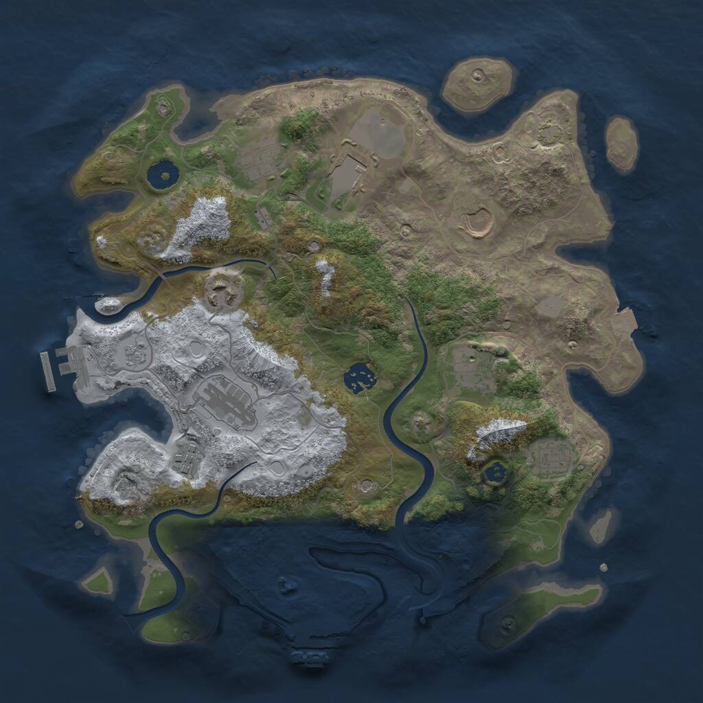 Rust Map: Procedural Map, Size: 3500, Seed: 56729015, 15 Monuments