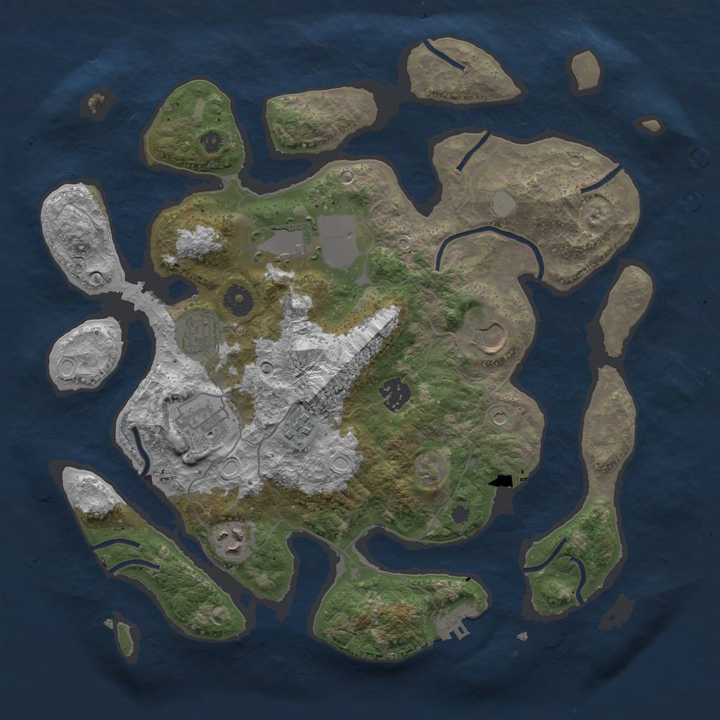 Rust Map: Procedural Map, Size: 3550, Seed: 177854, 14 Monuments