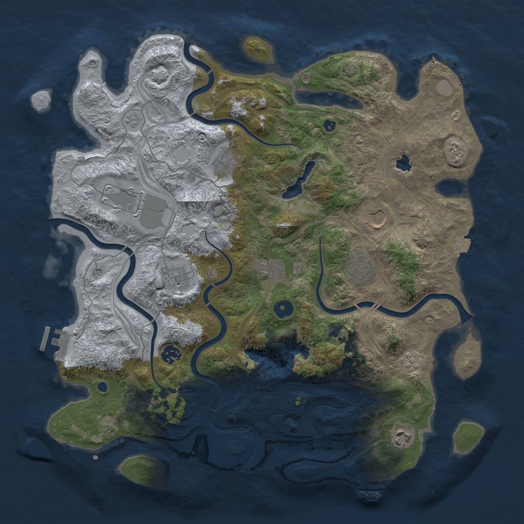 Rust Map: Procedural Map, Size: 4250, Seed: 2136048179, 15 Monuments