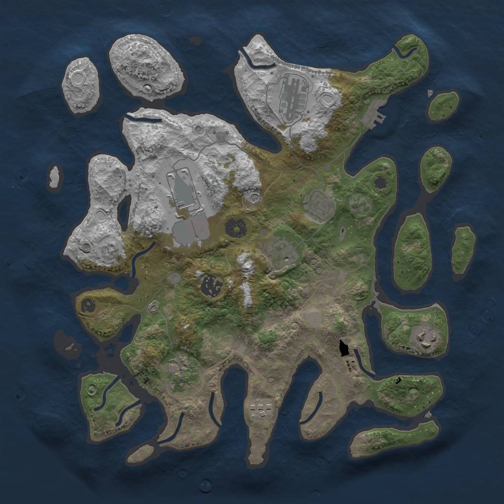 Rust Map: Procedural Map, Size: 3550, Seed: 177132, 15 Monuments