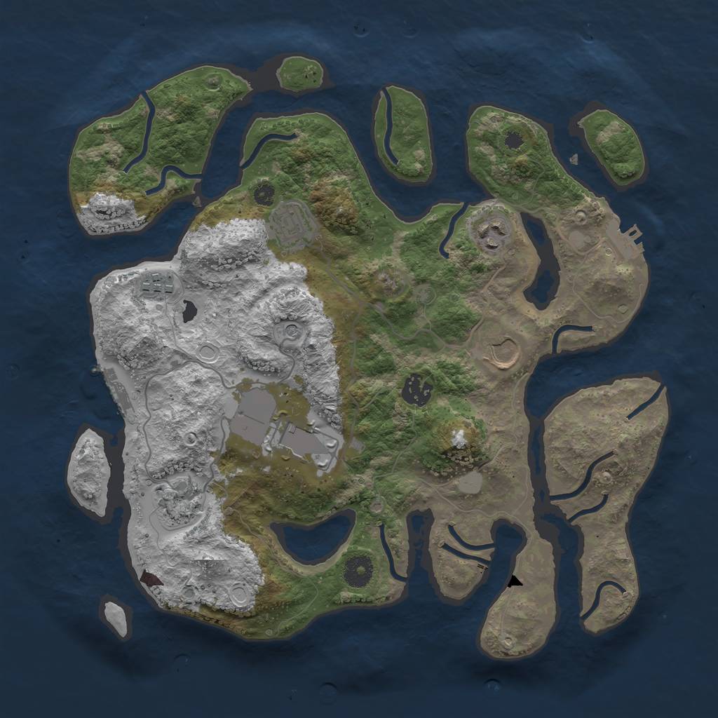 Rust Map: Procedural Map, Size: 3500, Seed: 1024042719, 15 Monuments