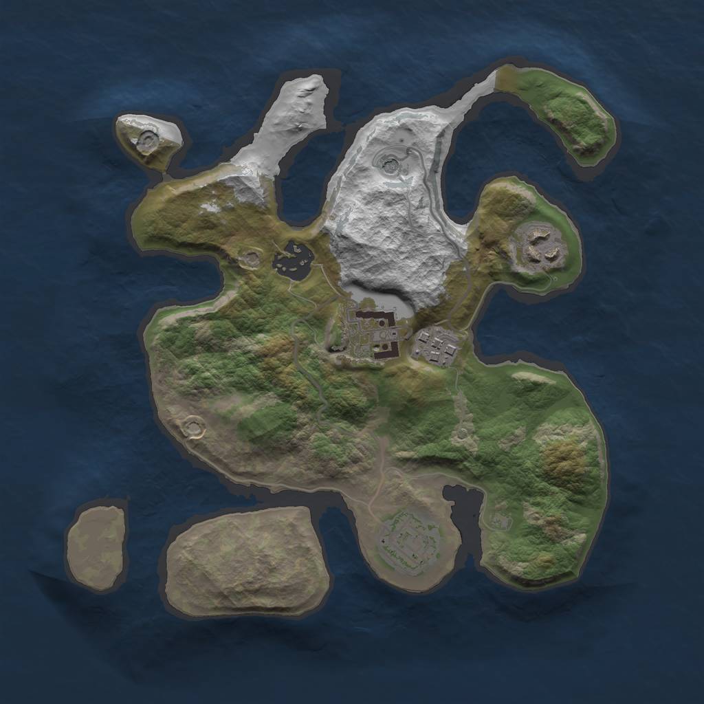 Rust Map: Barren, Size: 2700, Seed: 628, 8 Monuments
