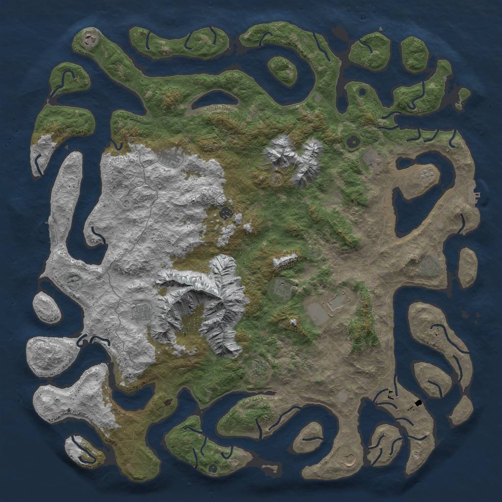 Rust Map: Procedural Map, Size: 6000, Seed: 31712, 19 Monuments