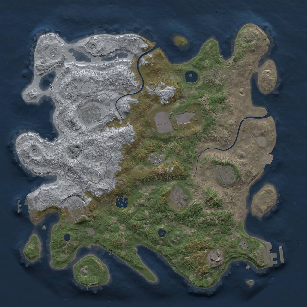 Rust Map: Procedural Map, Size: 3700, Seed: 79717614, 15 Monuments