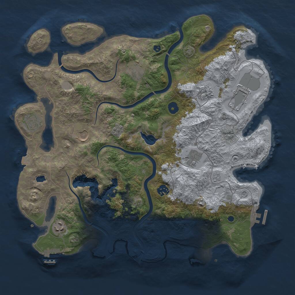 Rust Map: Procedural Map, Size: 4000, Seed: 641152, 15 Monuments