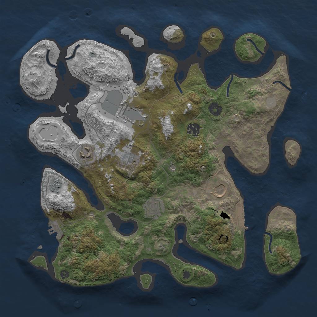 Rust Map: Procedural Map, Size: 3550, Seed: 455506, 15 Monuments