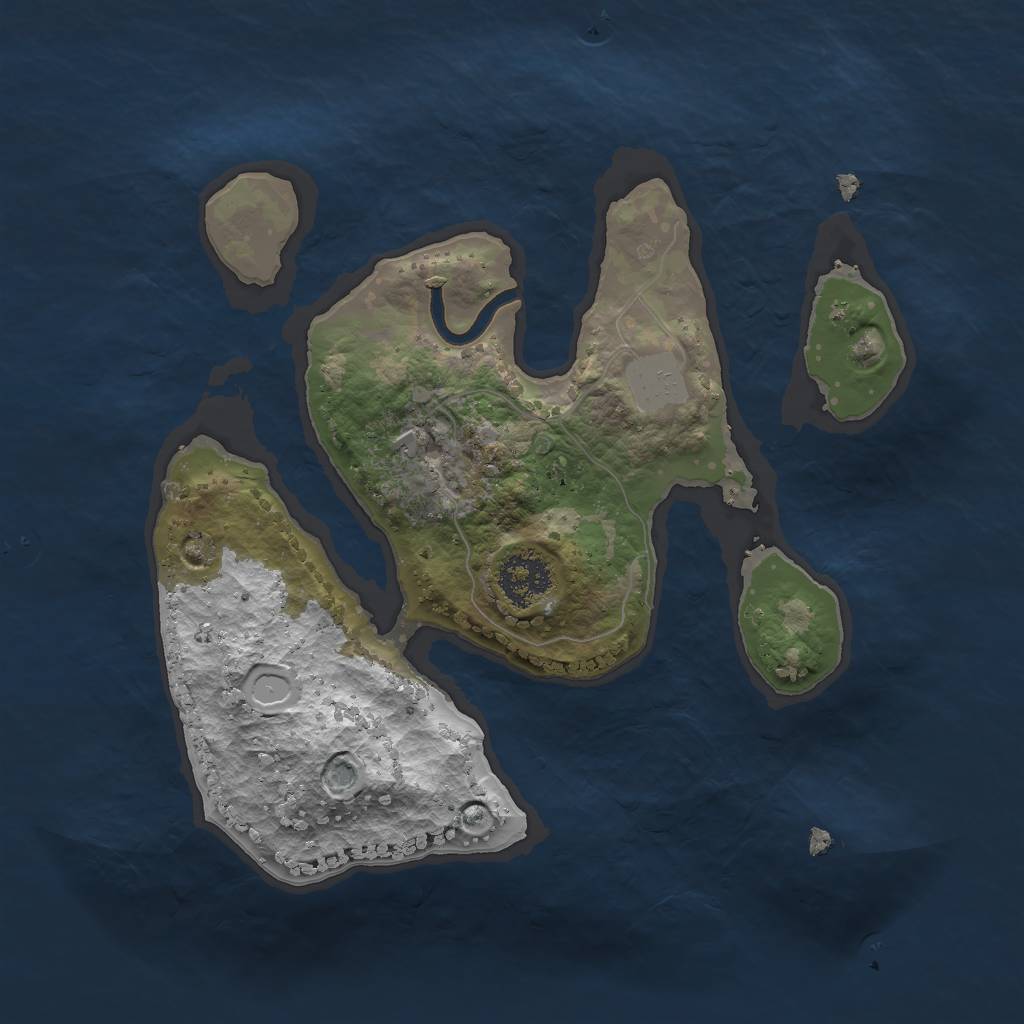 Rust Map: Procedural Map, Size: 2000, Seed: 2032, 5 Monuments