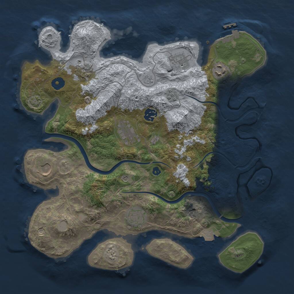 Rust Map: Procedural Map, Size: 3500, Seed: 1991, 13 Monuments