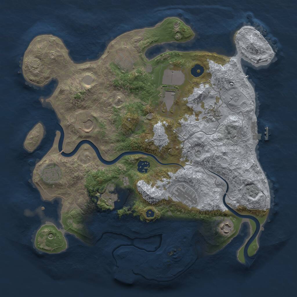 Rust Map: Procedural Map, Size: 3550, Seed: 280023, 16 Monuments