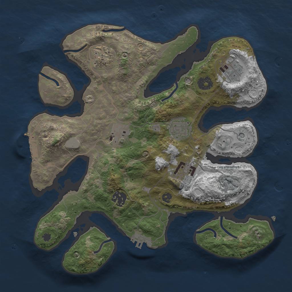 Rust Map: Procedural Map, Size: 3000, Seed: 1867438320, 14 Monuments