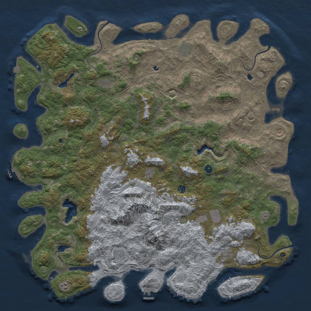 Rust Map: Procedural Map, Size: 6000, Seed: 2042, 17 Monuments