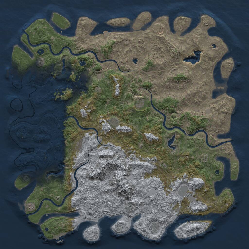 Rust Map: Procedural Map, Size: 6000, Seed: 2042, 17 Monuments