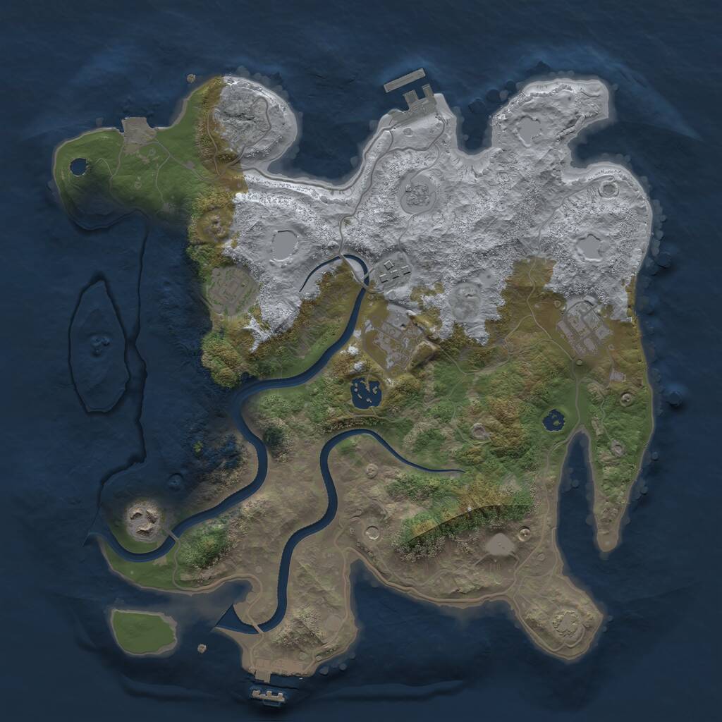 Rust Map: Procedural Map, Size: 3400, Seed: 694206913, 12 Monuments