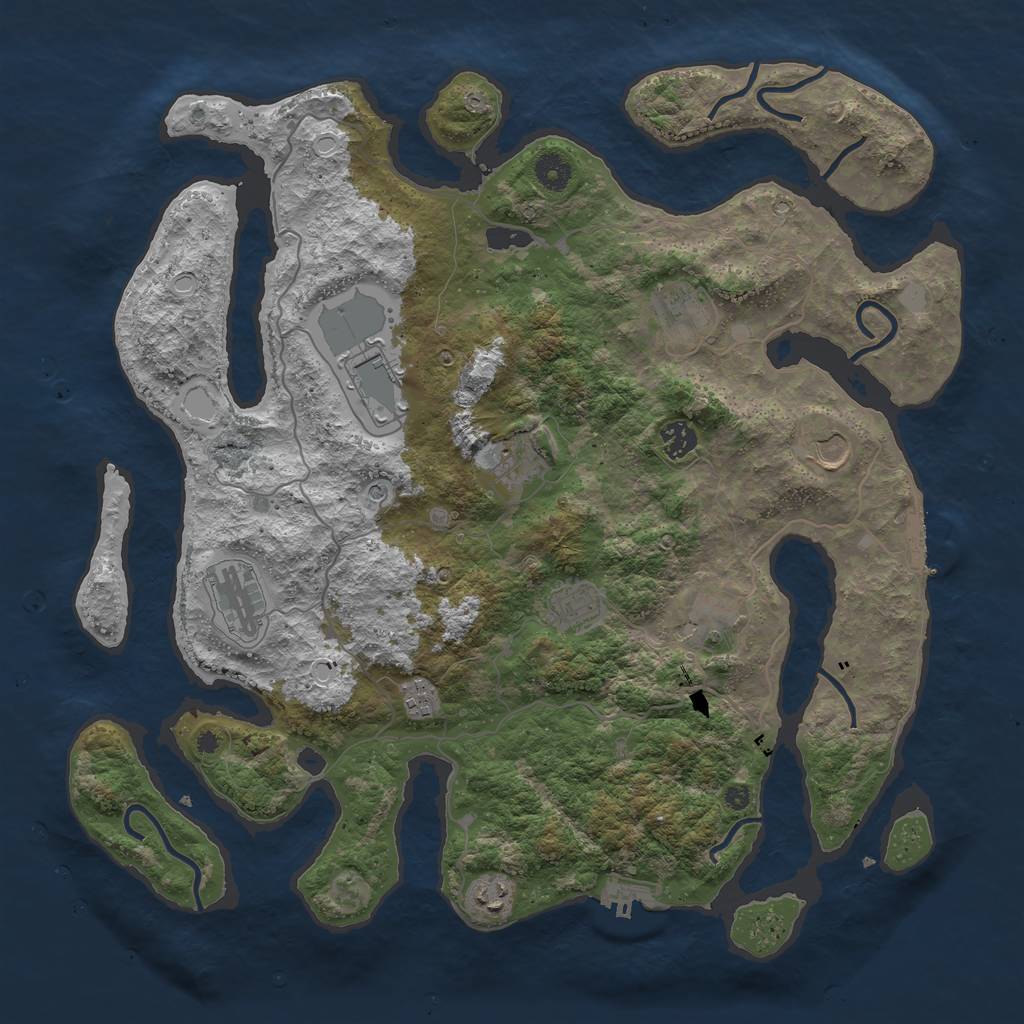 Rust Map: Procedural Map, Size: 4200, Seed: 1160764464, 18 Monuments
