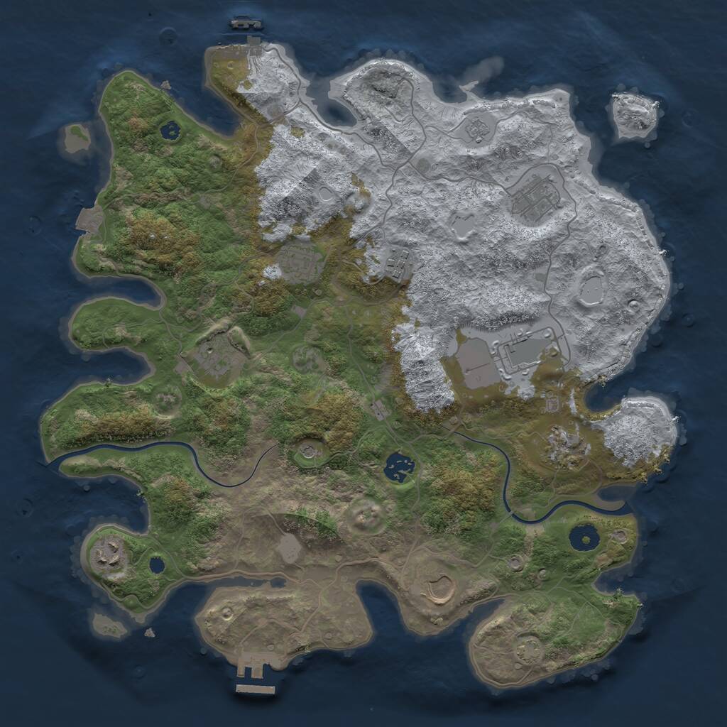 Rust Map: Procedural Map, Size: 3800, Seed: 818751890, 15 Monuments
