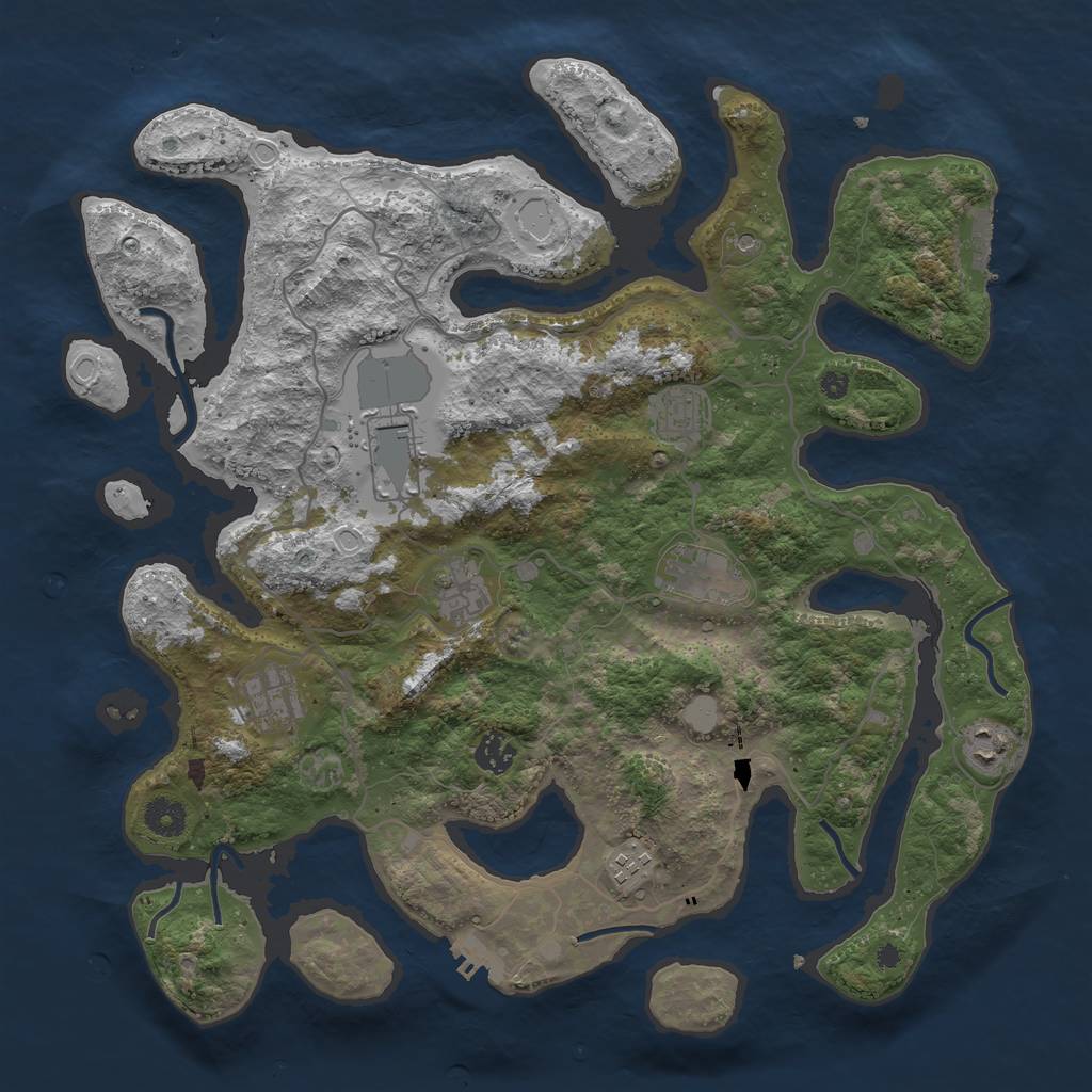 Rust Map: Procedural Map, Size: 4000, Seed: 789084, 16 Monuments