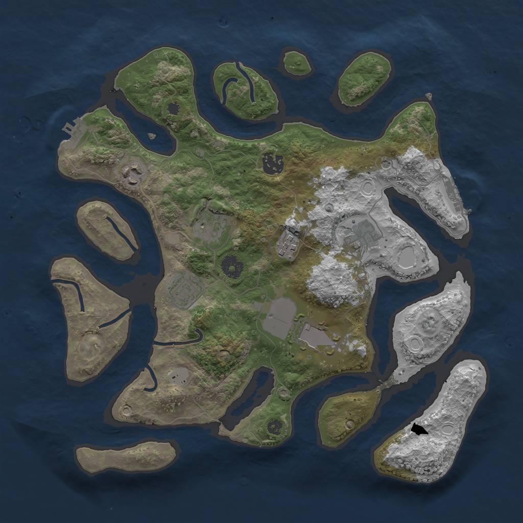 Rust Map: Procedural Map, Size: 3500, Seed: 426610517, 15 Monuments