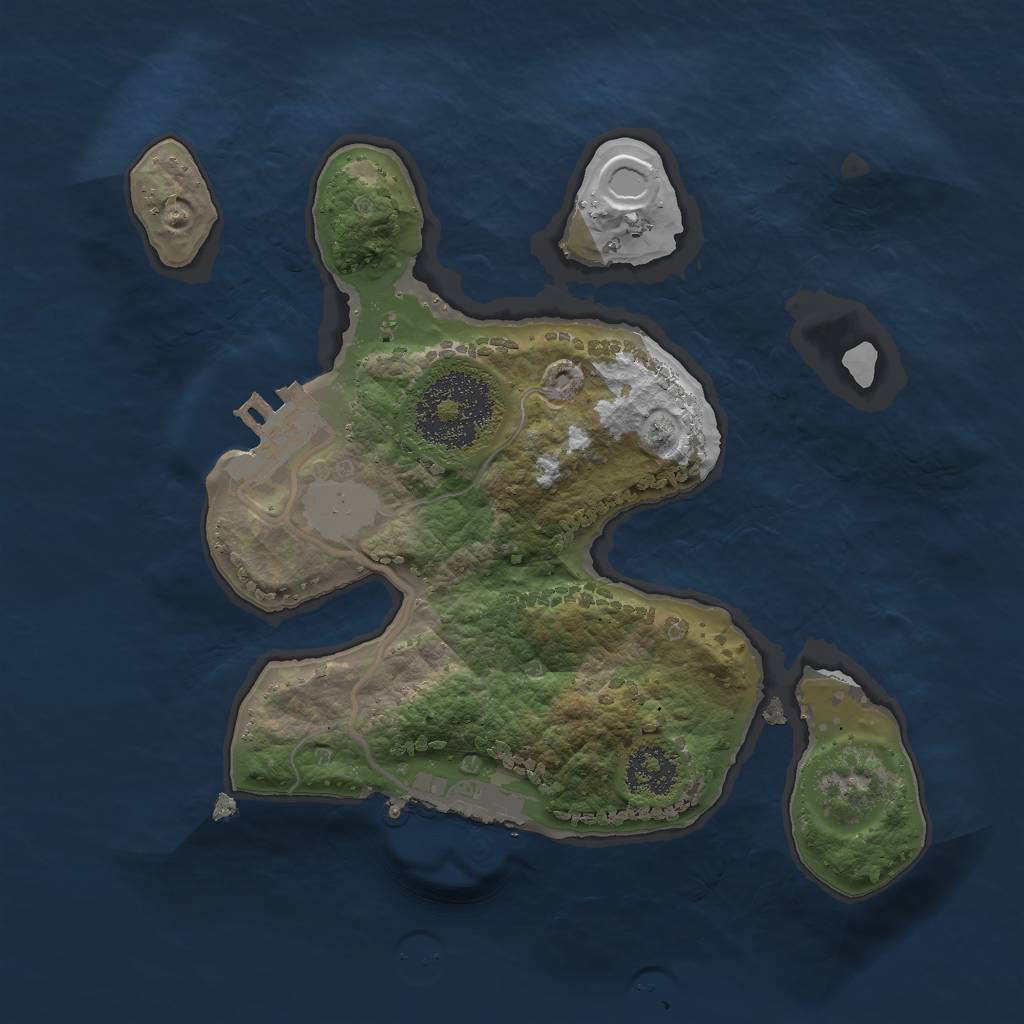 Rust Map: Procedural Map, Size: 2000, Seed: 2035, 7 Monuments