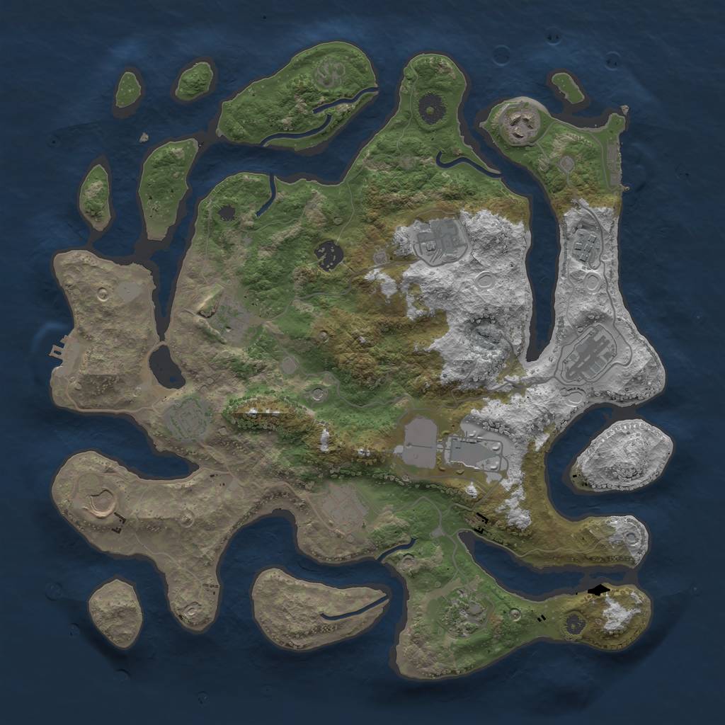 Rust Map: Procedural Map, Size: 3850, Seed: 812569654, 19 Monuments