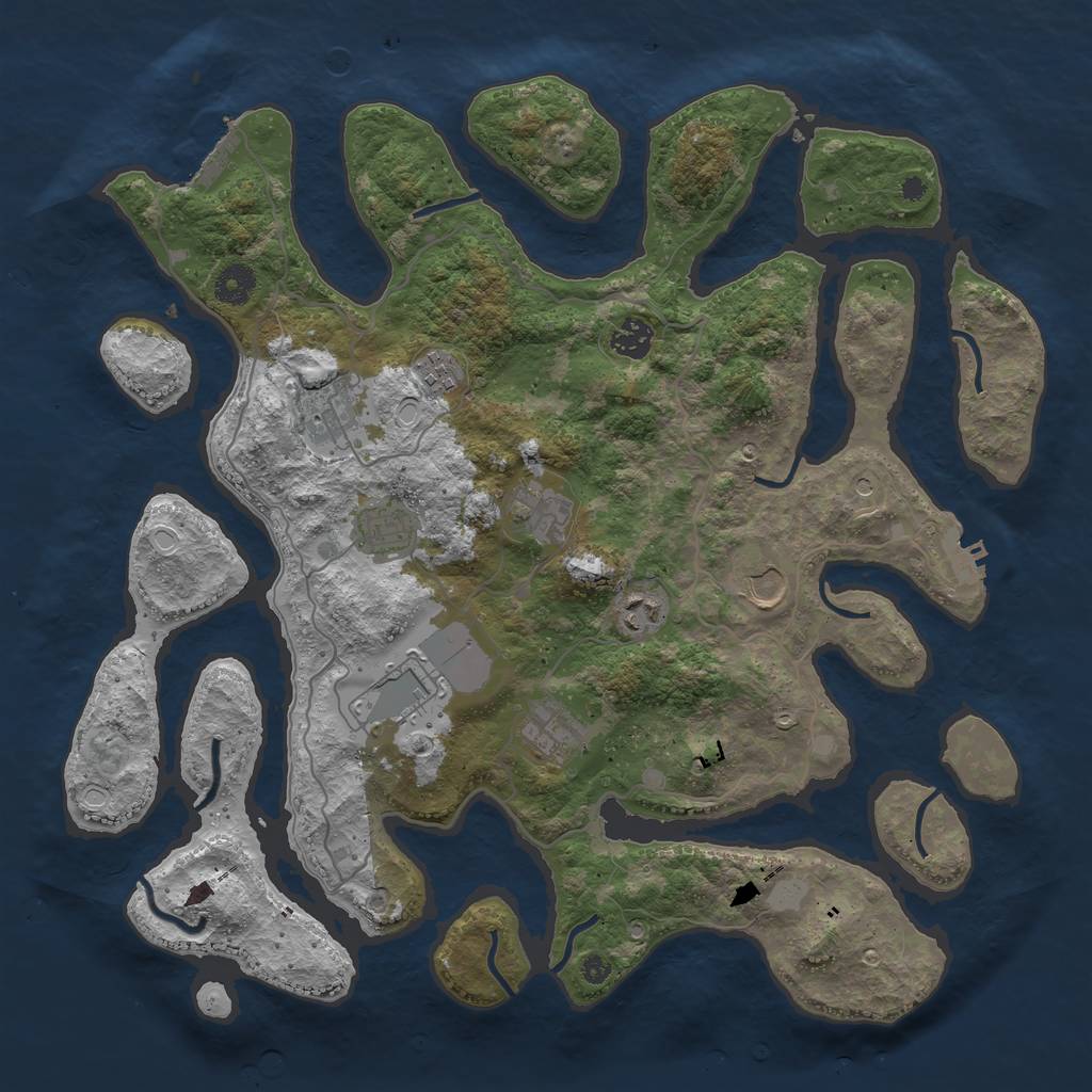 Rust Map: Procedural Map, Size: 4000, Seed: 24121998, 17 Monuments