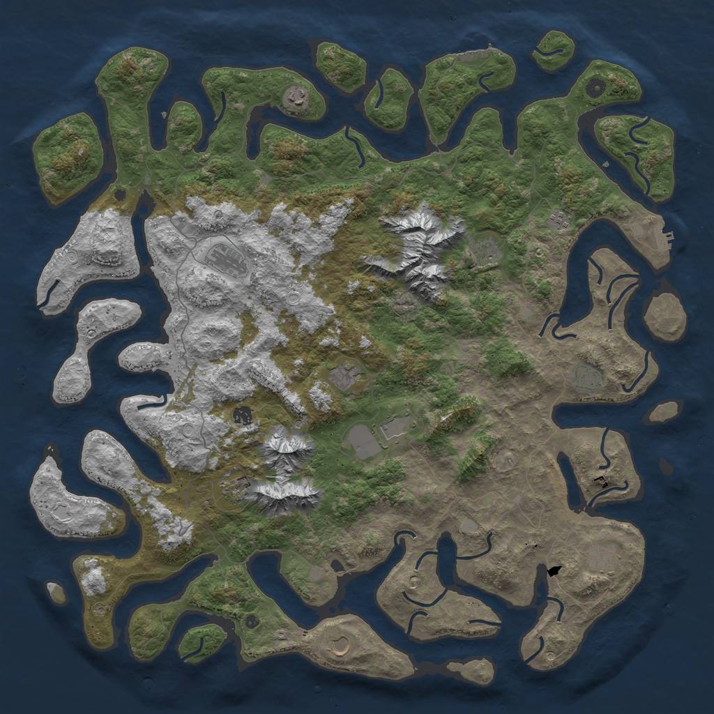 Rust Map: Procedural Map, Size: 5500, Seed: 130, 19 Monuments