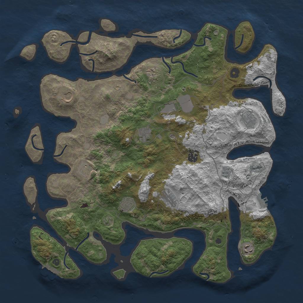 Rust Map: Procedural Map, Size: 4500, Seed: 1901433969, 19 Monuments