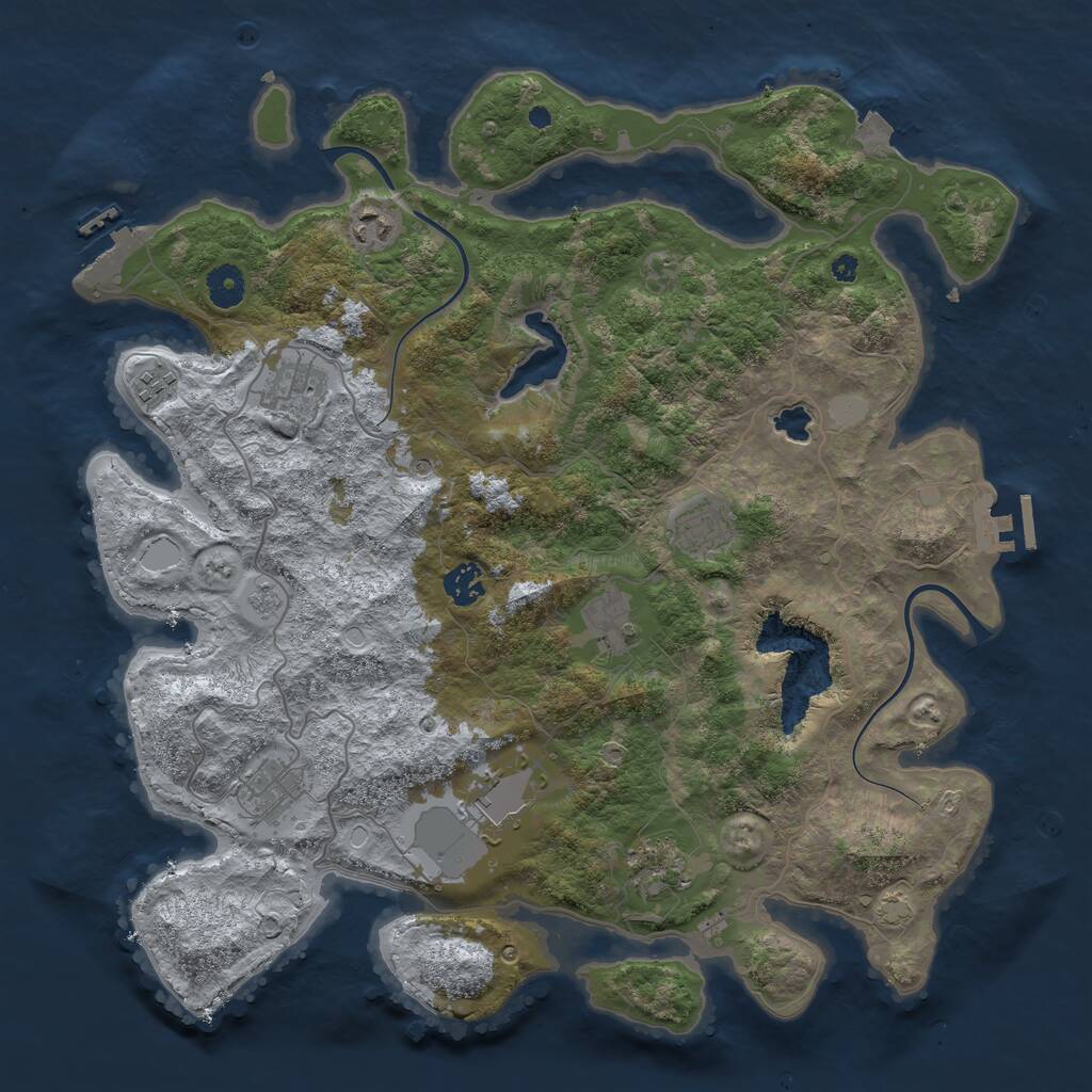 Rust Map: Procedural Map, Size: 4000, Seed: 465974, 15 Monuments