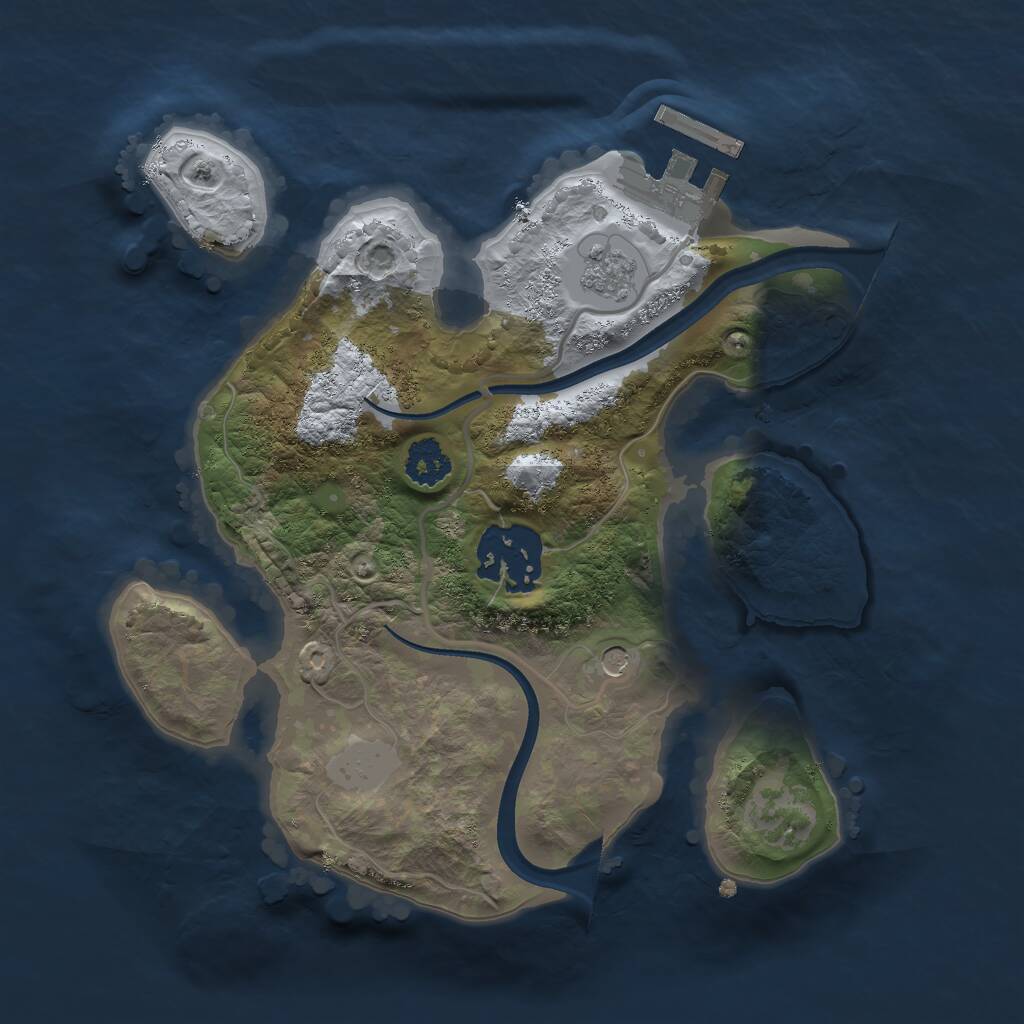 Rust Map: Procedural Map, Size: 2250, Seed: 3054045, 5 Monuments