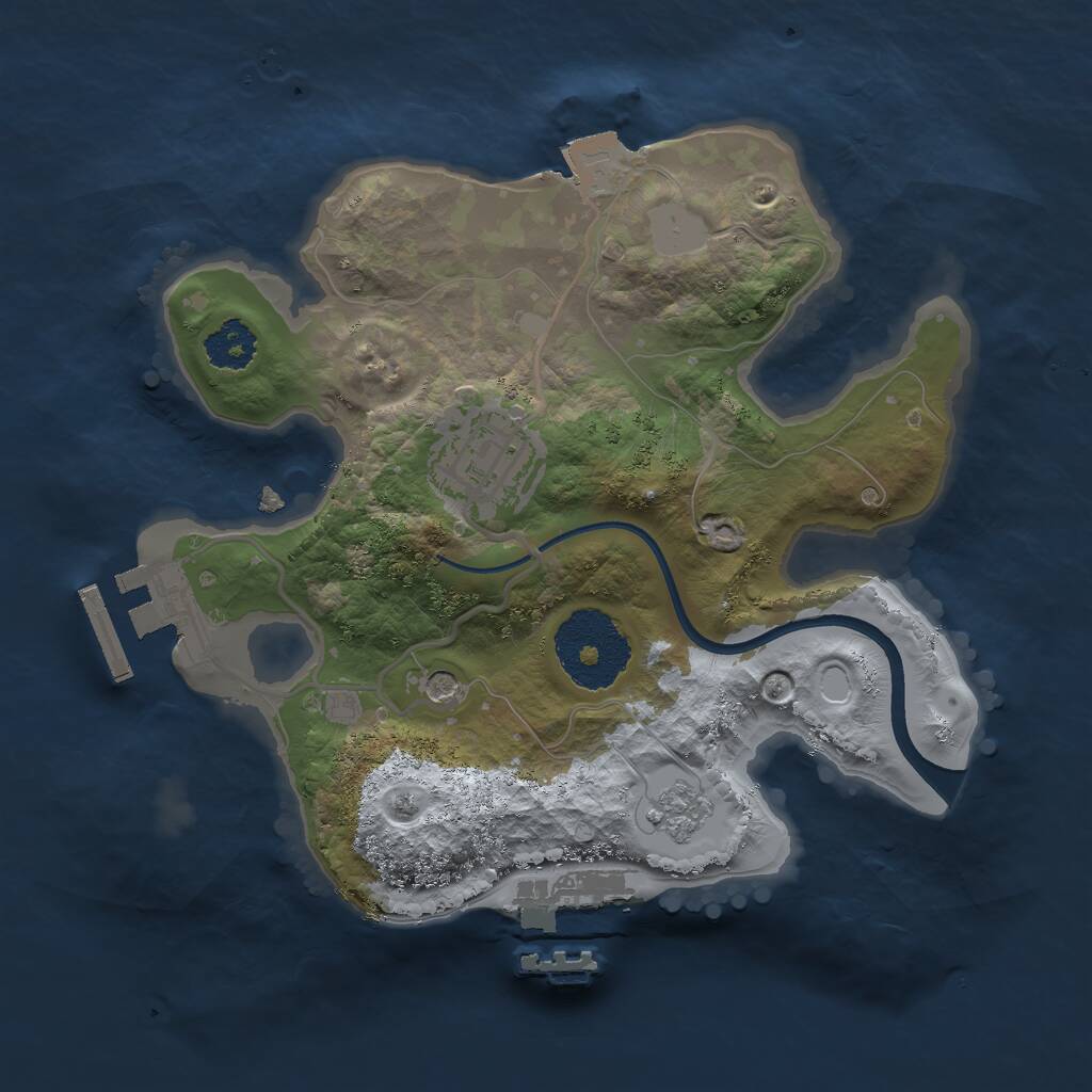 Rust Map: Procedural Map, Size: 2200, Seed: 396942029, 6 Monuments