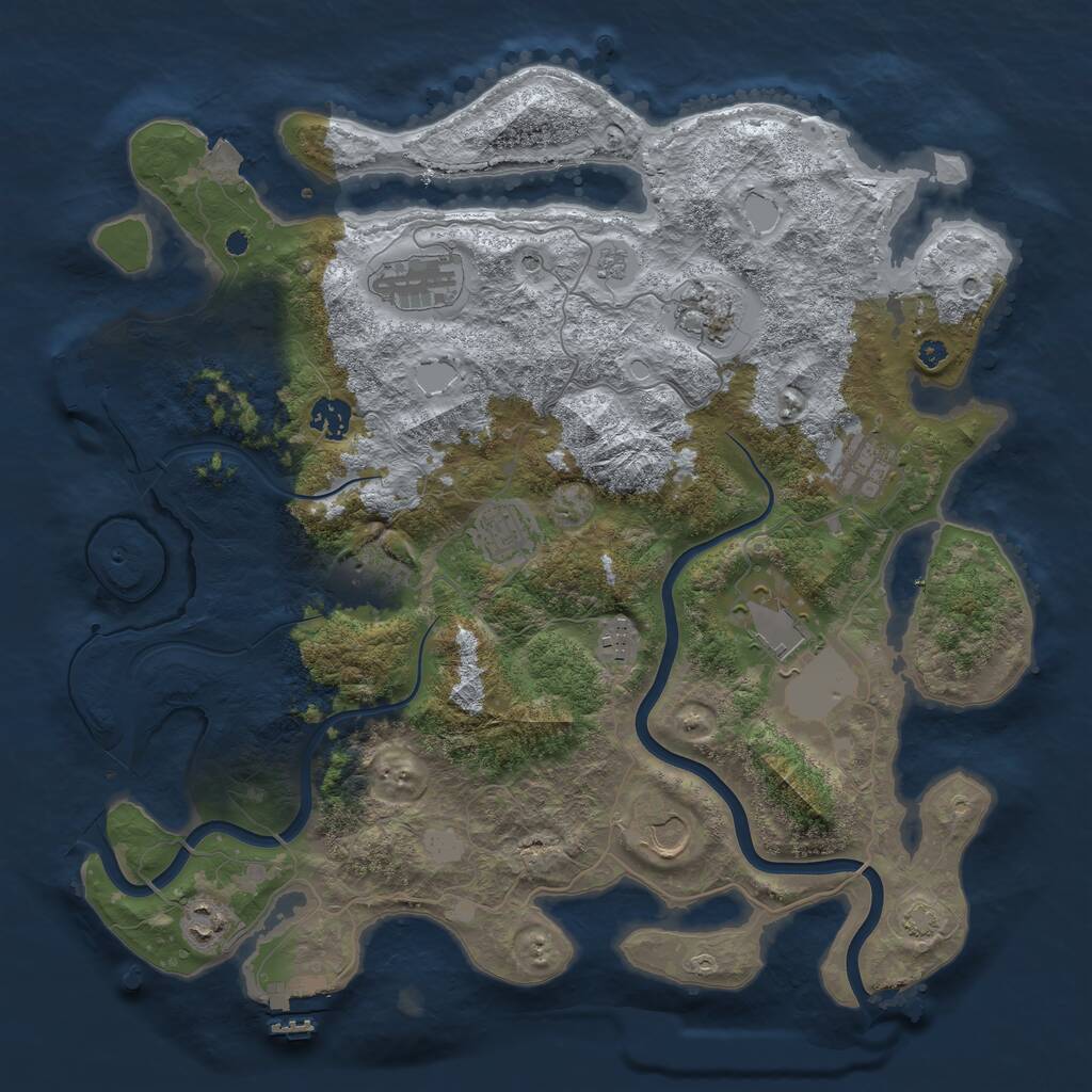 Rust Map: Procedural Map, Size: 3950, Seed: 1551947789, 16 Monuments